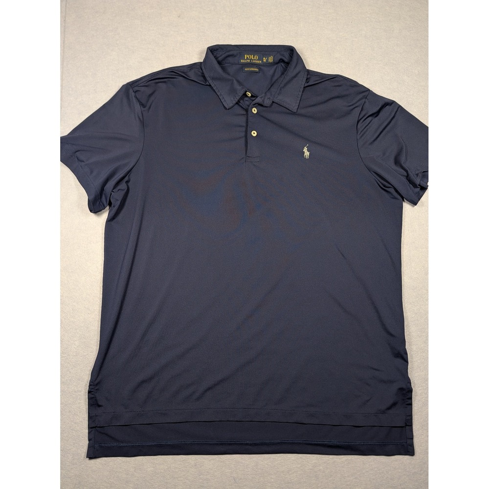 Polo Ralph Lauren Polo Men XL Navy Blue Performance Grey Pony Excellent